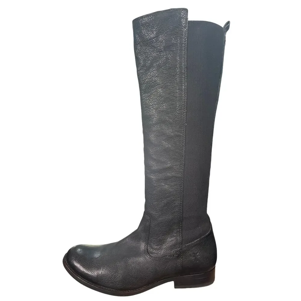 Frye Women’s Molly Gore Black Leather Riding Boopt Size US 10 B